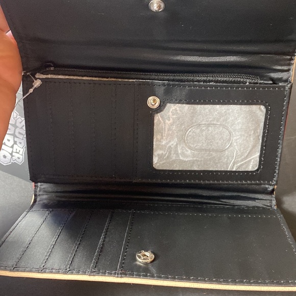 NEW Super Mario Toad Bifold Rectangle Leather Wallet Red White - Picture 4 of 6